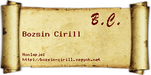 Bozsin Cirill névjegykártya